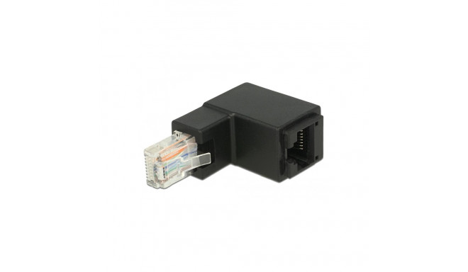 Adapter RJ45 plug angled > RJ45 jack Cat6 UTP