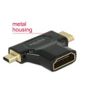 Üleminek HDMI (F) - Mini-C (M), Micro-D (M), 2K@60Hz, must