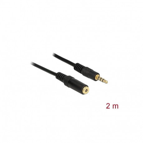 Delock Extension Cable Audio Stereo Jack 3.5 mm male / female IPhone 4 pin 2 m