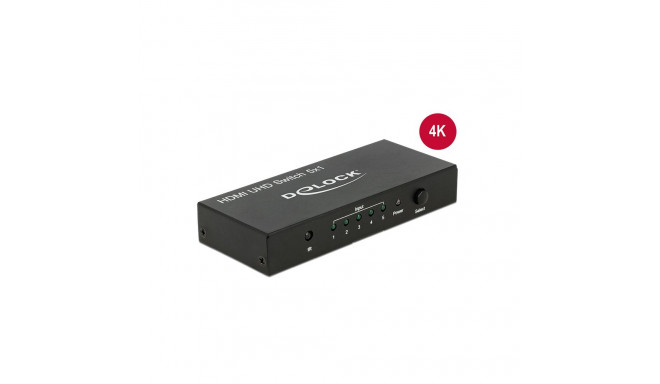Delock HDMI UHD Switch 5 x HDMI in > 1 x HDMI out 4K