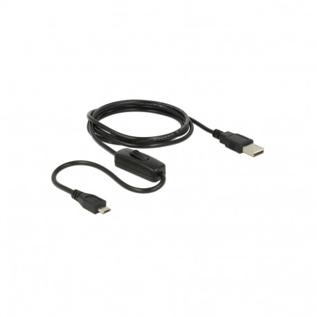 USB 2.0 kaabel A - Micro B 1.5m, on/off lülitiga, must