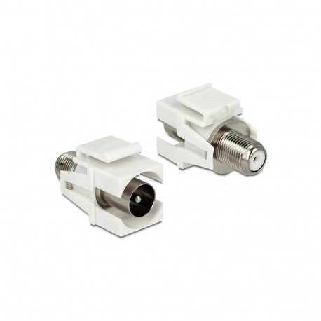 Keystone moodul: IEC-pistik (coax) / F-pesa, valge