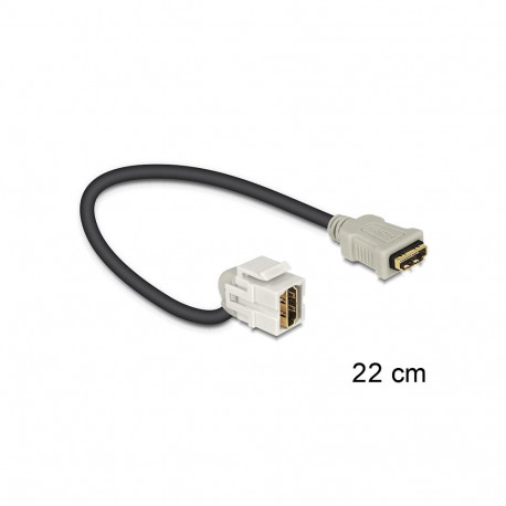 Keystone moodul: HDMI F / F, 110° nurgaga, kaabli pikkus 30cm, valge
