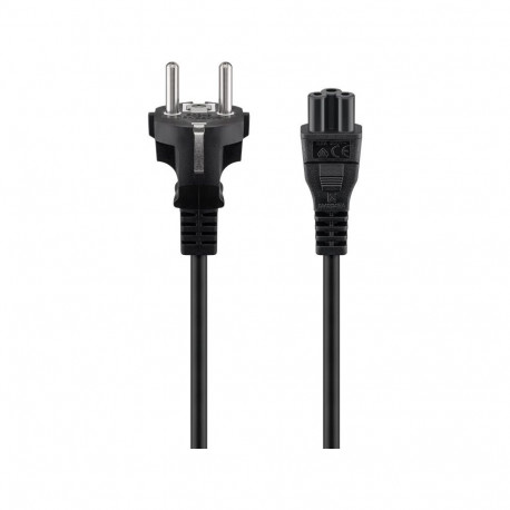 Power Cord - C5 socket, 1,8m, black, both ends straight