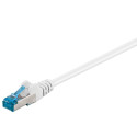 Cat6a Network cable, LS0H S/FTP 2x shielded: PIMF + braid shield 2xRJ45 plug white 5m