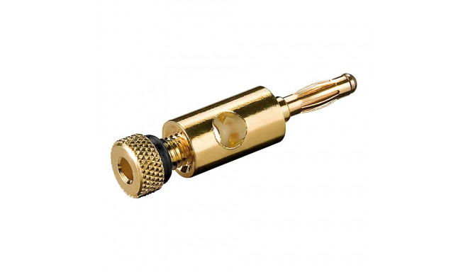 Banana plug with screw connection, 4 mm, colored ring black
