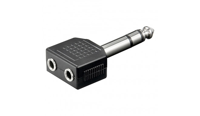 Adapter 6.35mm stereo plug - 2x3.5mm stereo jack