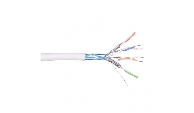 Copper Cable, category 7, 4 pair simplex, F/FTP, LSZH, PiMF600, 23 AWG, 500m, white