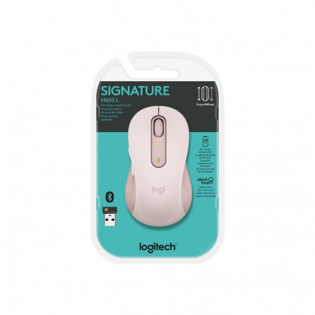 LOGITECH Signature M650 L Mouse large size optical 5 buttons wireless Bluetooth 2.4 GHz Bolt USB rec
