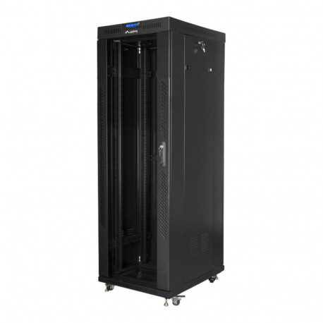 LANBERG free standing rack 19inch cabinet 37U 800x1000 glass door LCD flat pack black