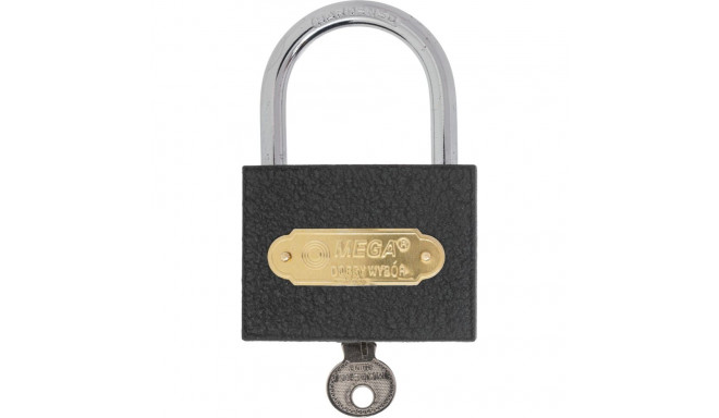 Kłódka. żeliwna wzmocniona, hartowany kabłąk 75mm