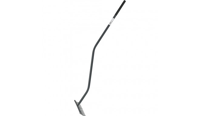 12278 16-hambuline kõver metallist grafiit hall plastikust käepidemega reha