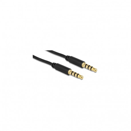 Audiokabel Klinke 3,5mm 4Pin > 3,5mm Stecker 4Pin (schwarz, 5 Meter)
