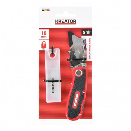 Heavy Duty Knife Foldable Lock-Back KREATOR KRTH00201, Blade Length 60 mm, Blade Width 18 mm