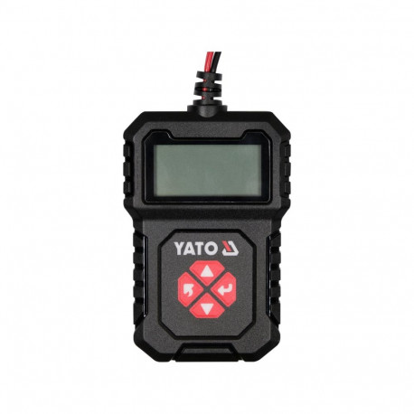 Yato YT-83114 Akupatarei tester, 100-2000 A, 8-30 V, 12 V, LCD-ekraan, plii-hape, EFB, AGM, geel