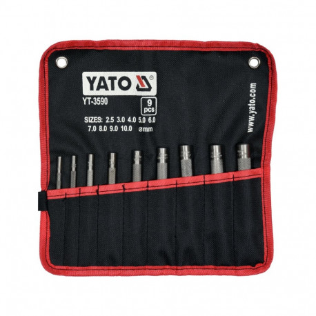 Yato YT-3590 Punch Set, 9 pcs, 2.5-10mm, hardened carbon steel, case