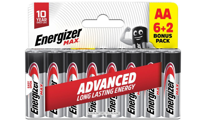 Energizer patarei Alkaline Max AA DHP8 6+2