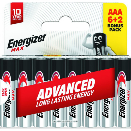Energizer battery Alkaline Max AAA DHP8 6+2