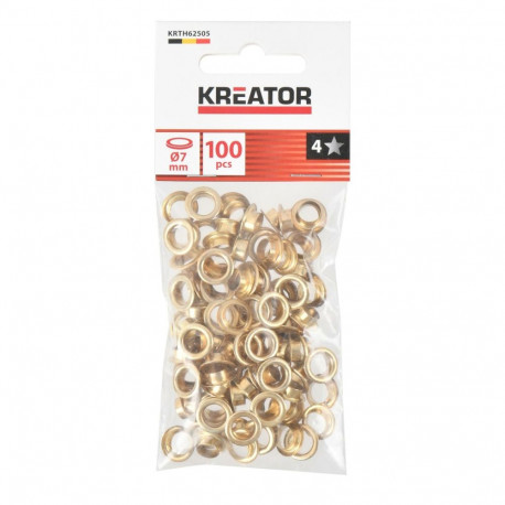 Õmblusaugud Ø 7mm messing 100 tk KREATOR KRTH62505
