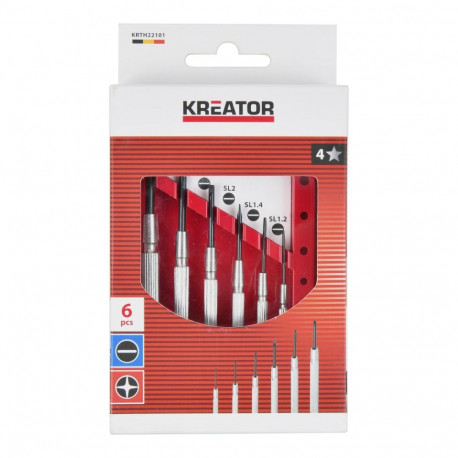 Precision Screwdriver Set SL PH KREATOR KRTH22101 25 mm, 6 pcs, plastic case