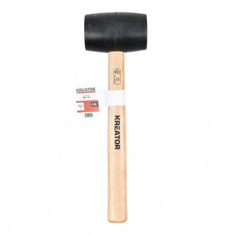 Kreator Rubber Hammer KRTH90601, 450g, 260mm, FSC certified wood, ergonomic handle, rubber head