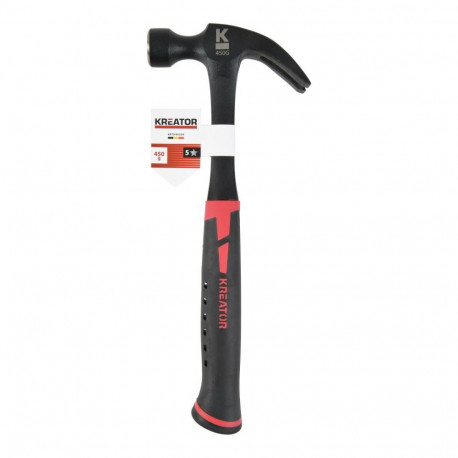 Kreator Claw Hammer KRTH90504, 0.45kg, 130mm, 30mm, 285mm, C45 forged steel, TPR handle