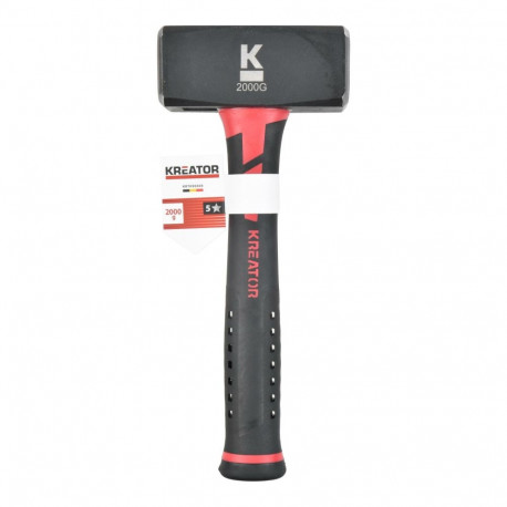 Club hammer 2000g, KREATOR, KRTH90304, Head size: 120 mm x 48 mm, Handle length: 240 mm