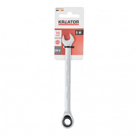 Open - ratchet ring spanner 10 mm KREATOR KRTH30503 161 mm Chrome-vanadium