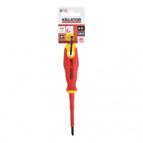 Insulated Screwdriver Phillips KREATOR KRTH20702 80mm PH1 VDE