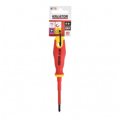 Insulated Screwdriver Pozidriv 80mm PZ1 VDE KREATOR KRTH21002