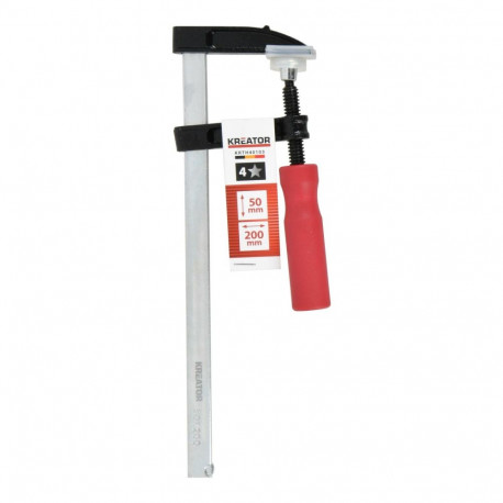 Bar clamp, KREATOR, KRTH40103, Length: 260 mm, Max. jaw depth: 200 mm, Jaw depth: 50 mm