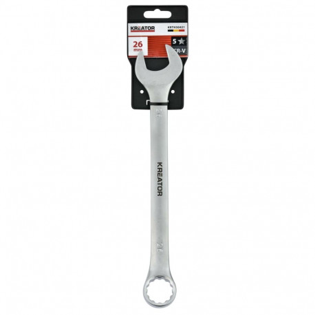 Combination Open-Ring Spanner, KREATOR, KRTH30421, 26 mm, 295 mm, chrome-vanadium