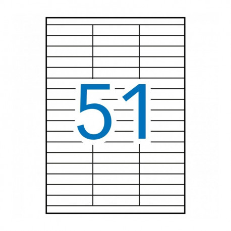 Etikett iseliimuv APLI 70x16,9mm, 51 tk A4 lehel, 100l/pk, Ref.01294