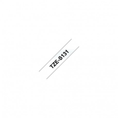 Brother | TZe-S131 Strong Adhesive Laminated Tape | Black on Clear | TZe | 8 m | 1.2 cm