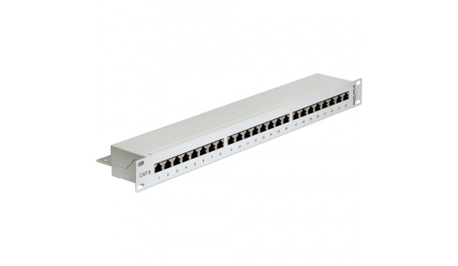 DeLOCK 19  patch panel 24 port Cat.6 (grey, 1 U)