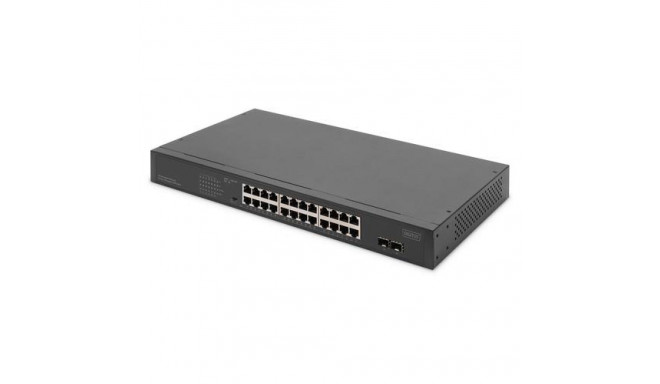 Digitus 24-Port Gigabit Netzwerkswitch, 19 Zoll, unmanaged,2 Uplink Ports, SFP