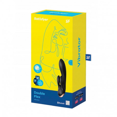 Satisfyer vibraator Double Flex rakendusega, must