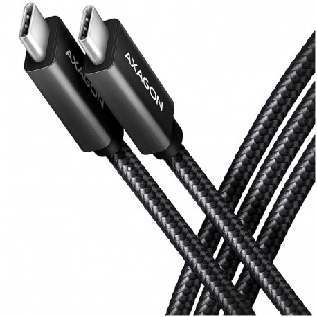 Axagon Data and charging USB 480Mbps cable length 3 m. PD 240W, 5A. Black braided.