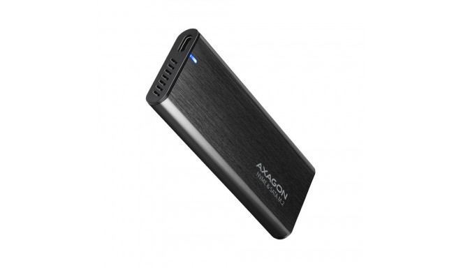Axagon External USB-C 3.2 Gen 2 metal box for M.2 NVMe & SATA SSD disks. Screwless.
