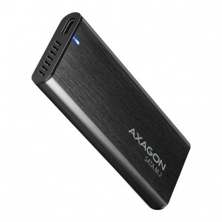 AXAGON EEM2-SBC, M.2 SATA screwless RAW box, black, SuperSpeed USB-C 10 Gbps