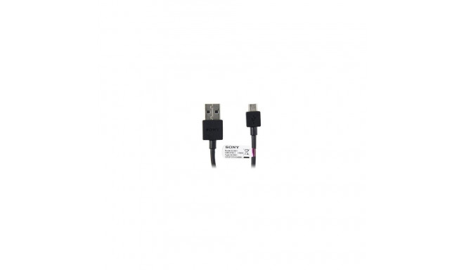 USB-kaabel MicroUSB, 10cm, must, Sony