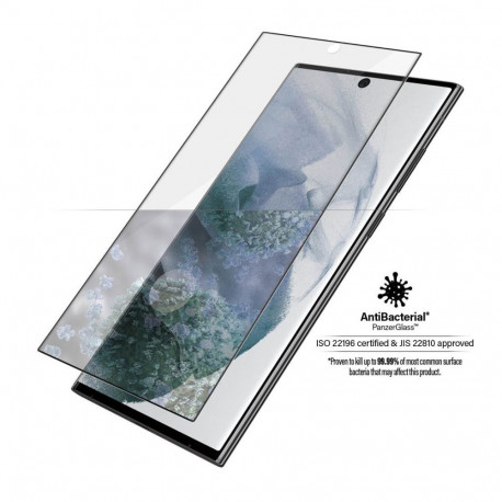Kaitseklaas Samsung Galaxy S22 Ultra 5G, ümbrisesõbralik, musta äärega, PanzerGlass