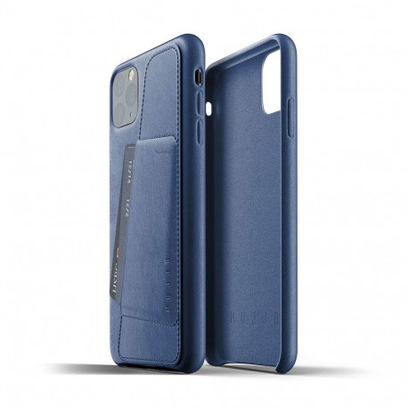 Kaitseümbris kaarditaskuga Apple iPhone 11 Pro Max, naturaalsest nahast, sinine, Mujjo