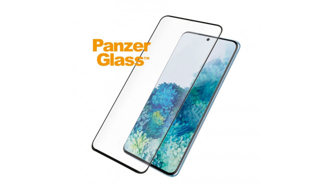 Kaitseklaas Samsung Galaxy S20+, sõrmejäljetoega, ümbrisesõbralik, kumera musta äärega, PanzerGlass