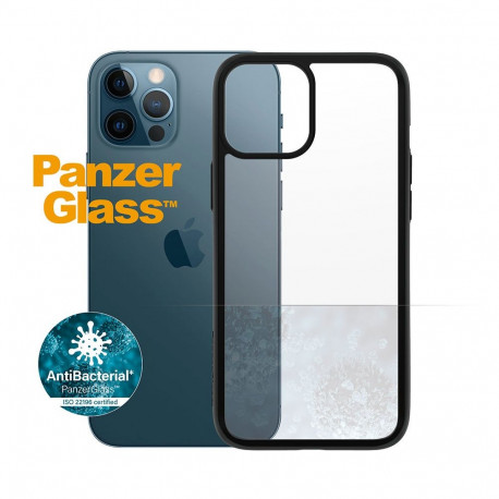 Kaitseümbris ClearCase, Apple iPhone 12 Pro Max, klaasist tagaküljega, läbipaistev musta äärega, Pan