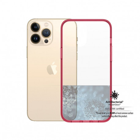 Kaitseümbris ClearCaseColor, Apple iPhone 13 Pro Max, klaasist tagaküljega, punane / läbipaistev, Pa