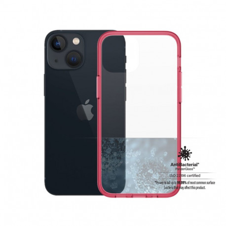 Kaitseümbris ClearCaseColor, Apple iPhone 13 mini, klaasist tagaküljega, punane / läbipaistev, Panze