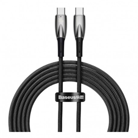 USB-kaabel USB-C otsik  USB-C otsik, 2m, 100W, must, vastupidav, Baseus