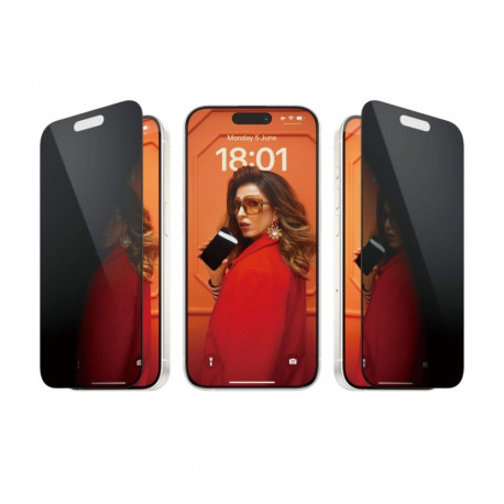 Kaitseklaas privaatsusfiltriga Apple iPhone 15 Pro, Ultra-Wide Fit, PanzerGlass