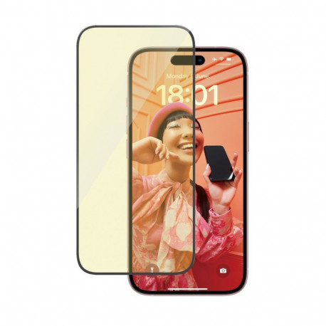 Kaitseklaas silmasõbralik Apple iPhone 15, peegeldumise ja sinise valguse vastane, Ultra-Wide Fit, P